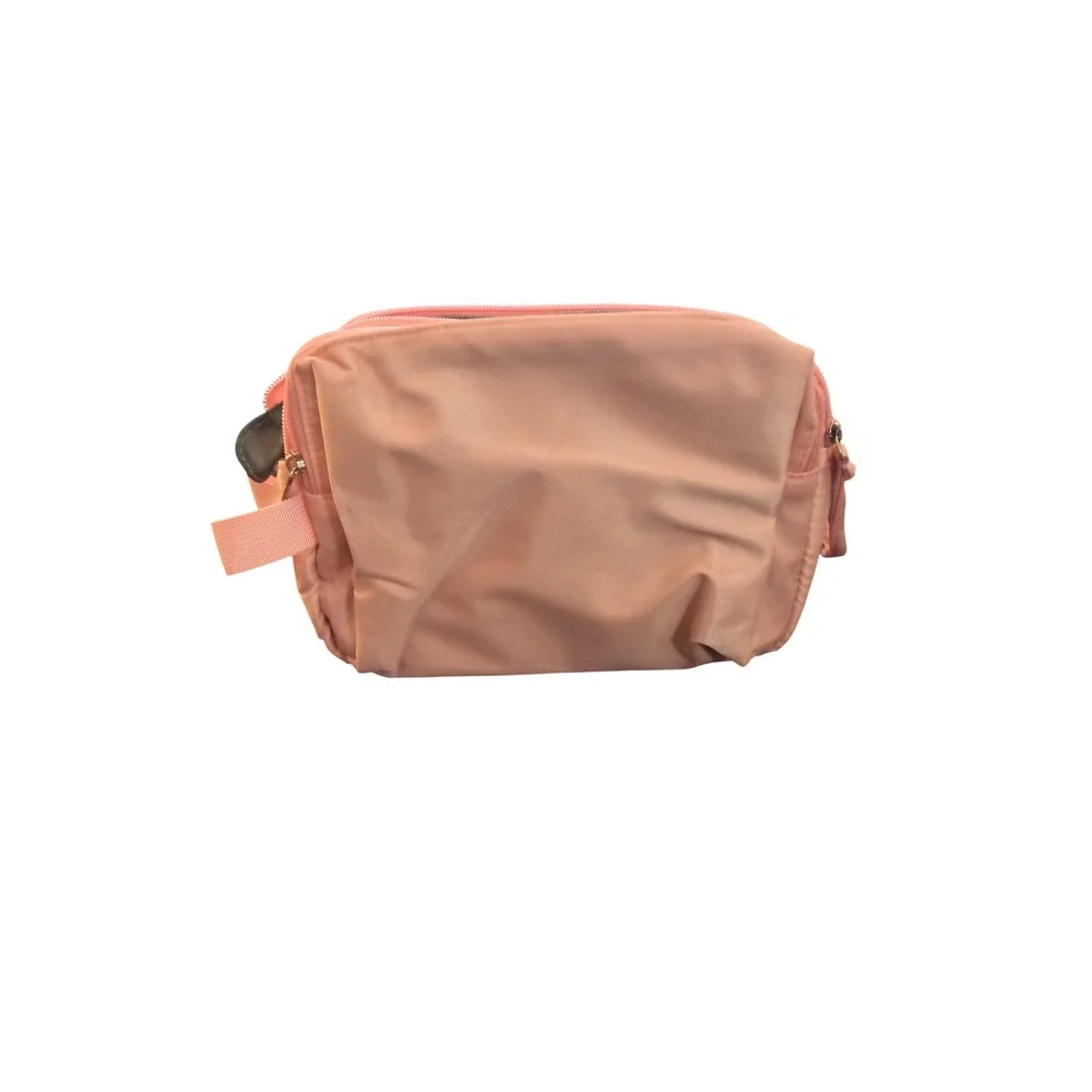 Pink Travel Makeup Bag Organizer Multi Compartment Toiletry Cosmetic Case Handle